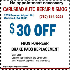 Carlsbad Auto Repair & Smog (Front brake pads replaced)